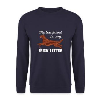 irishbestfriend2 - Unisex sweater - marineblå - Foran - Alina (178cm) & Michal (187cm)