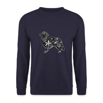 Fleur Collie rugueuse - Sweat-shirt Unisexe - marine - Devant - Alina (178cm) & Michal (187cm)