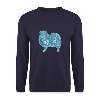 Flower Kleinspitz II - Unisex Sweatshirt - navy - Front - Alina (178cm) & Michal (187cm)
