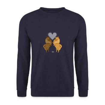 mittellove3 - Unisex Sweatshirt - navy - Front - Alina (178cm) & Michal (187cm)