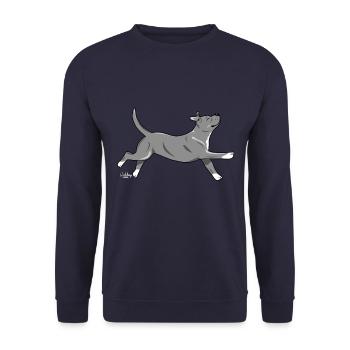 staffi2 - Unisex sweater - marineblå - Foran - Alina (178cm) & Michal (187cm)