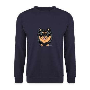 Kleinspitz Fluffy I - Unisex Sweatshirt - navy - Front - Alina (178cm) & Michal (187cm)