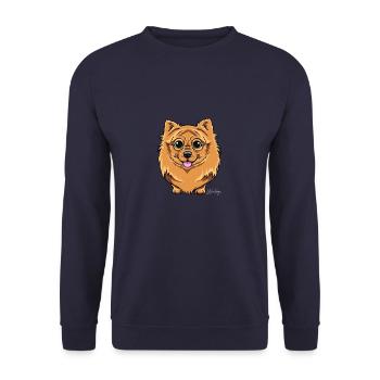 Kleinspitz Fluffy VI - Unisex Sweatshirt - navy - Front - Alina (178cm) & Michal (187cm)