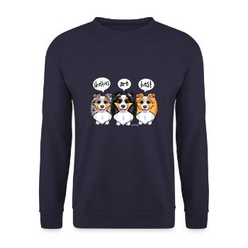Shelties sont les meilleurs - Sweat-shirt Unisexe - marine - Devant - Alina (178cm) & Michal (187cm)