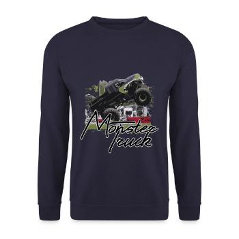Monster truck, moteur, voiture, vitesse - Sweat-shirt Unisexe - marine - Devant - Alina (178cm) & Michal (187cm)