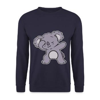 Cute Dabbing Koala - Unisex Pullover - Navy - Vorne - Alina (178cm) & Michal (187cm)