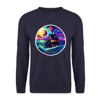 Maison magique dans la mer - Sweat-shirt Unisexe - marine - Devant - Alina (178cm) & Michal (187cm)