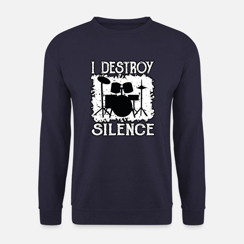 Drummer destroys silence - Unisex Sweatshirt - navy