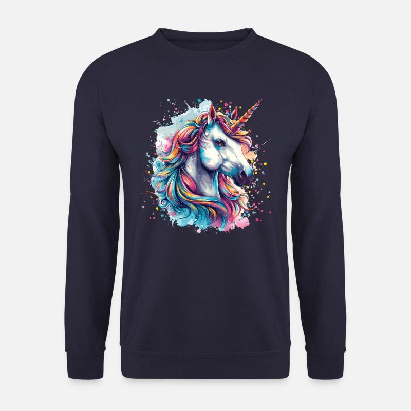 Einhorn Bunt Pferd - Unisex Pullover - Navy