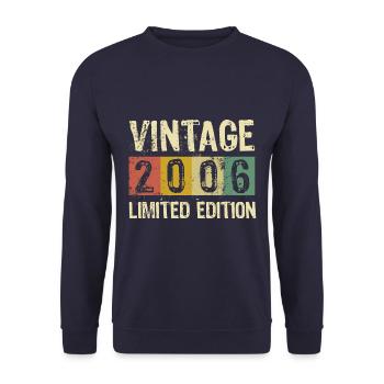 Limited Edition 2006 - Geburtstag Geschenk - Unisex Pullover - Navy - Vorne - Alina (178cm) & Michal (187cm)