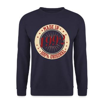 Made in 1992 the original - Unisex Sweatshirt - navy - Front - Alina (178cm) & Michal (187cm)