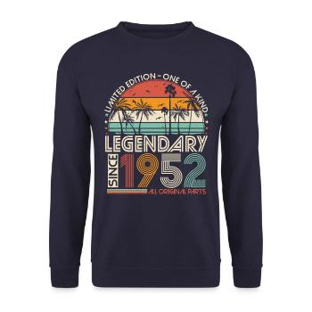 1952 Vintage Vintage Retro Cadeau d’anniversaire - Sweat-shirt Unisexe - marine - Devant - Alina (178cm) & Michal (187cm)