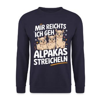 Alpaca llama alpacas animal - Unisex Sweatshirt - navy - Front - Alina (178cm) & Michal (187cm)