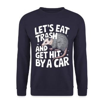 Opossum Possum Animal - Unisex Sweatshirt - navy - Front - Alina (178cm) & Michal (187cm)
