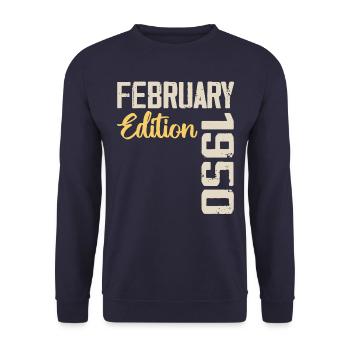February 1950 Birthday February 1950 Retro - Unisex Sweatshirt - navy - Front - Alina (178cm) & Michal (187cm)