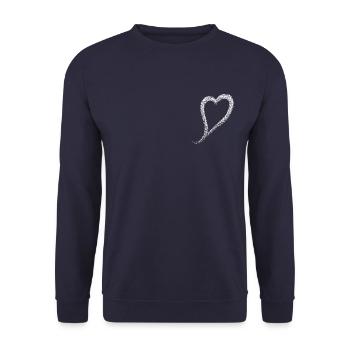 Cœur Blanc - Sweat-shirt Unisexe - marine - Devant - Alina (178cm) & Michal (187cm)