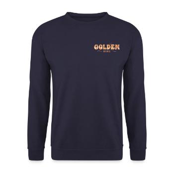 Retro Golden Mama Sweatshirt for Dog Mom - Unisex Sweatshirt - navy - Front - Alina (178cm) & Michal (187cm)