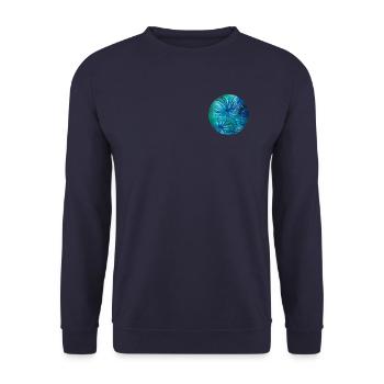Summer colours - hand-painted by Martina Eßer - Unisex Sweatshirt - navy - Front - Alina (178cm) & Michal (187cm)