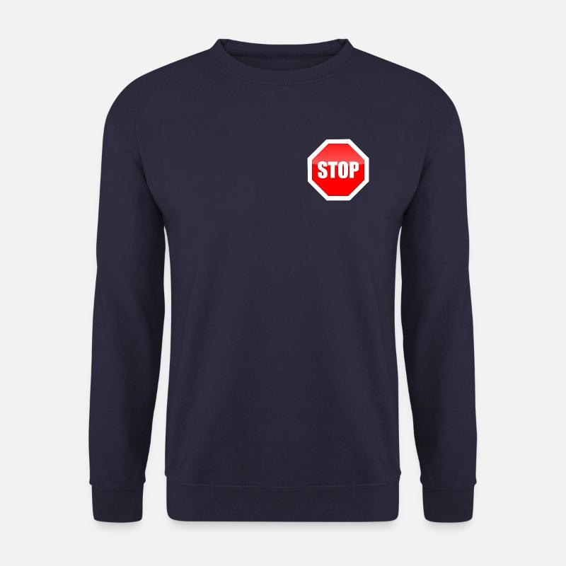 Impression graphique de plaque STOP rouge - Sweat-shirt Unisexe - marine