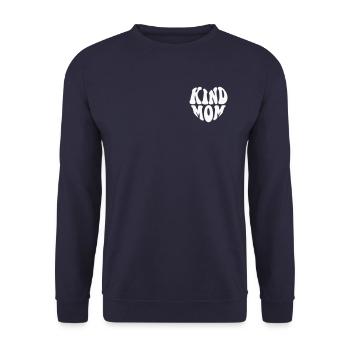 Kind Mom Heart Logo – Anpassbare Farbe - Unisex Pullover - Navy - Vorne - Alina (178cm) & Michal (187cm)