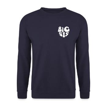 Big SISter Heart Logo - Customizable color - Unisex Sweatshirt - navy - Front - Alina (178cm) & Michal (187cm)
