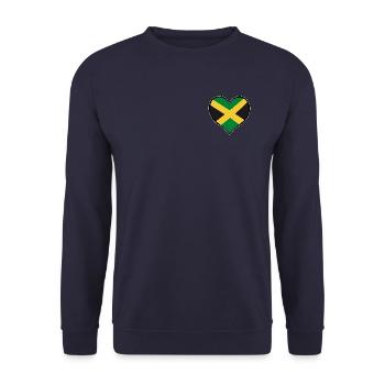 Jamaika_Herzflagge - Unisex Sweatshirt - navy - Front - Alina (178cm) & Michal (187cm)