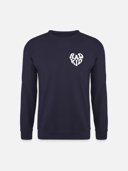 Rad Kid - Retro Heart Quote (Custom Color) - Unisex Sweatshirt - navy