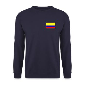 Colombia Flag Classic Frame - Unisex Pullover - Navy - Vorne - Alina (178cm) & Michal (187cm)