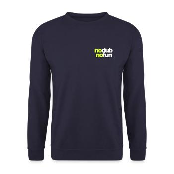No Dub No Fun - Unisex Pullover - Navy - Vorne - Alina (178cm) & Michal (187cm)