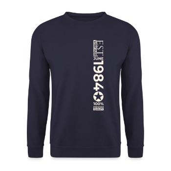 39th Birthday Man Original June Year 1984 - Unisex Sweatshirt - navy - Front - Alina (178cm) & Michal (187cm)