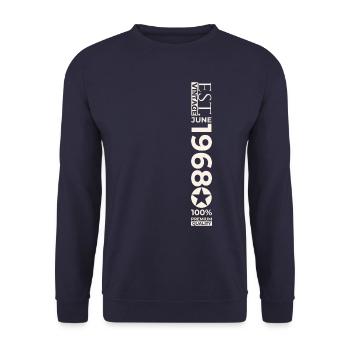 55th Birthday Man Original June Year 1968 - Unisex Sweatshirt - navy - Front - Alina (178cm) & Michal (187cm)