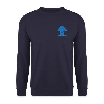 Blue Mushroom Icon - Unisex Sweatshirt - navy - Front - Alina (178cm) & Michal (187cm)
