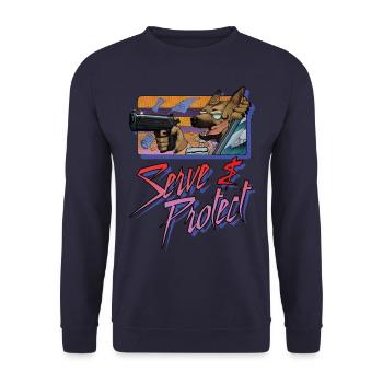 Gun Dog - Servir et protéger - l'inscription - Sweat-shirt Unisexe - marine - Devant - Alina (178cm) & Michal (187cm)