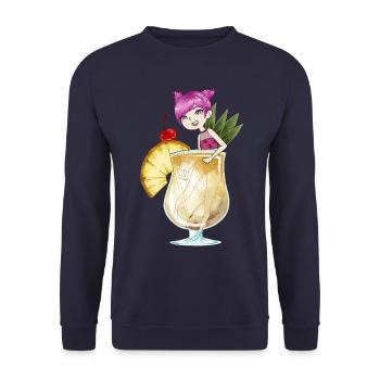 Pina Colada Cocktail - Unisex Sweatshirt - navy - Front - Alina (178cm) & Michal (187cm)