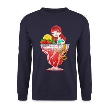 Cocktail Margarita Rouge - Sweat-shirt Unisexe - marine - Devant - Alina (178cm) & Michal (187cm)