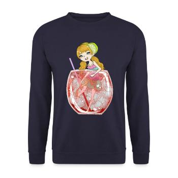 Sea Breeze Cocktail - Unisex Pullover - Navy - Vorne - Alina (178cm) & Michal (187cm)