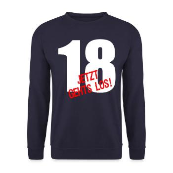 18. Geburtstag 18er 18 volljährig Geschenk - Unisex Pullover - Navy - Vorne - Alina (178cm) & Michal (187cm)