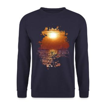 Sonnenuntergang - Unisex Pullover - Navy - Vorne - Alina (178cm) & Michal (187cm)