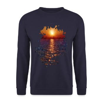 Sonnenuntergang - Unisex Pullover - Navy - Vorne - Alina (178cm) & Michal (187cm)