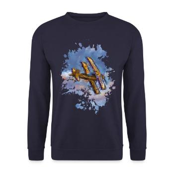 Flugzeug - Unisex Pullover - Navy - Vorne - Alina (178cm) & Michal (187cm)