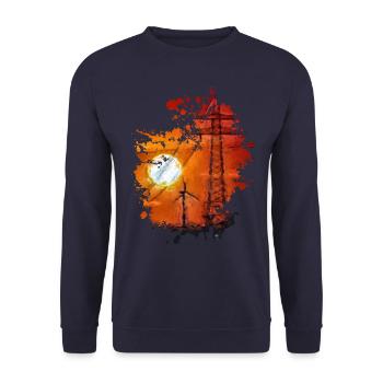 Sonnenuntergang - Unisex Pullover - Navy - Vorne - Alina (178cm) & Michal (187cm)