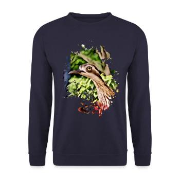Komischer Vogel - Unisex Pullover - Navy - Vorne - Alina (178cm) & Michal (187cm)