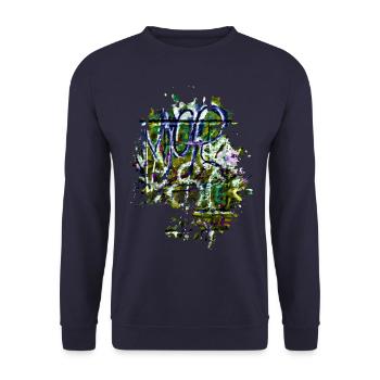 Graffiti - Unisex Pullover - Navy - Vorne - Alina (178cm) & Michal (187cm)