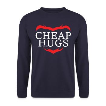 CHEAP HUGS for (legalized) drugs - Unisex Sweatshirt - navy - Front - Alina (178cm) & Michal (187cm)
