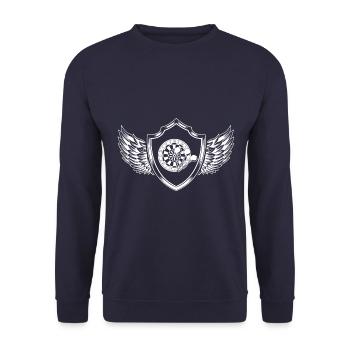 Armoiries de sport de fléchettes - Sweat-shirt Unisexe - marine - Devant - Alina (178cm) & Michal (187cm)