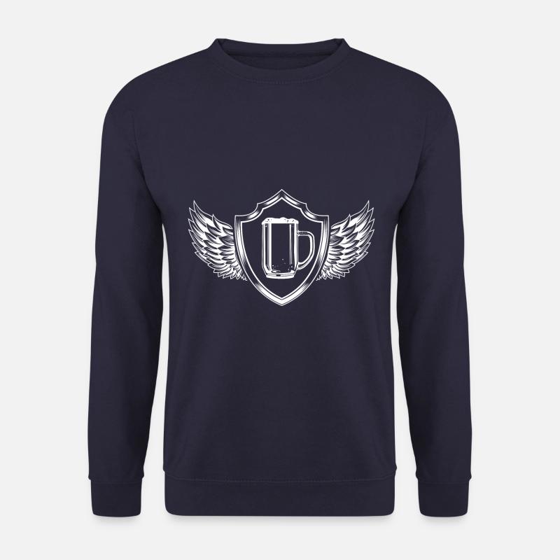 Bier Glas Bierkrug Schild - Unisex Pullover - Navy
