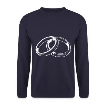 Alliances symbole silhouette mariage - Sweat-shirt Unisexe - marine - Devant - Alina (178cm) & Michal (187cm)