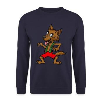 Big Bad Wolf - Three Pigs Lazy Halloween Costume - Unisex Sweatshirt - navy - Front - Alina (178cm) & Michal (187cm)