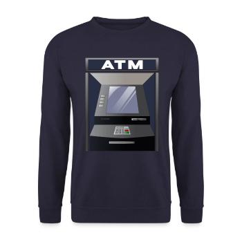 ATM Costume for Halloween - Unisex Sweatshirt - navy - Front - Alina (178cm) & Michal (187cm)