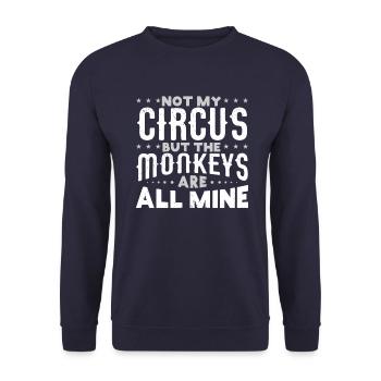 Not my Circus, but the Monkeys are All Mine - Unisex Sweatshirt - navy - Front - Alina (178cm) & Michal (187cm)